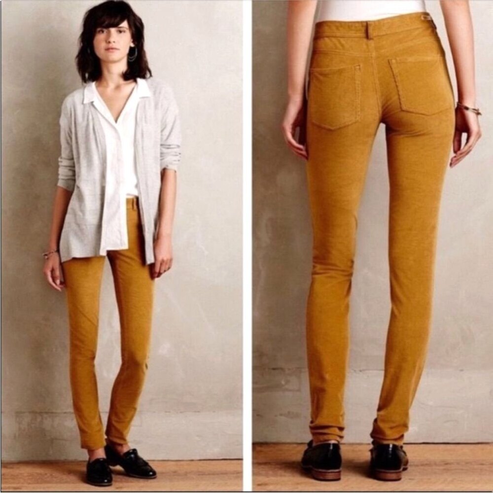 Antrhopologie Pilcro and The Letterpress Serif Corduroy Pants Yellow Mustard 29